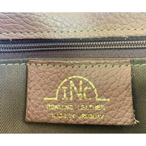Vintage INC Purse Chain Link Strap Genuine Leather Uruguay Bag Tan Brown Camel - Picture 5 of 9